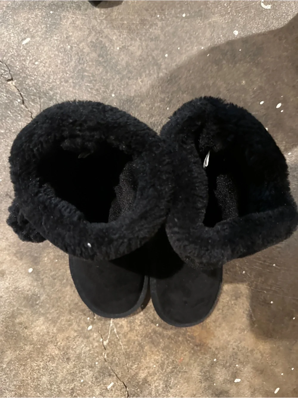 Black Suede Cozy Pom Pom Ankle Boots